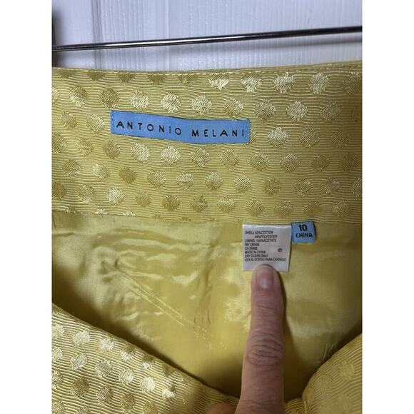 Antonio Melani NWT Two tone Yellow Preppy Skirt Size 10 - Picture 5 of 7